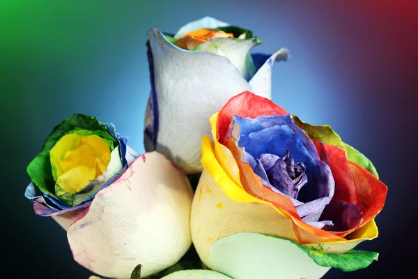 Beautiful bouquet of painted roses — Stock Photo, Image
