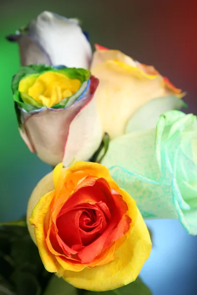 Beautiful bouquet of painted roses — Stock Photo, Image