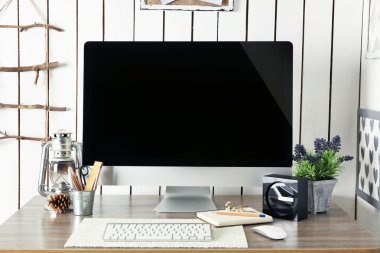 Çalışma alanı ile İskandinav iç tasarım