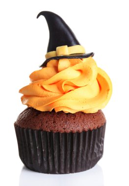 Beyaz izole Cadılar Bayramı cupcake