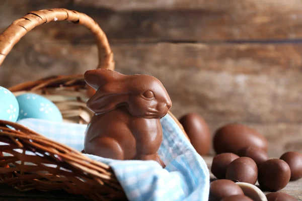 Velikonoční čokoládový zajíček — Stock fotografie
