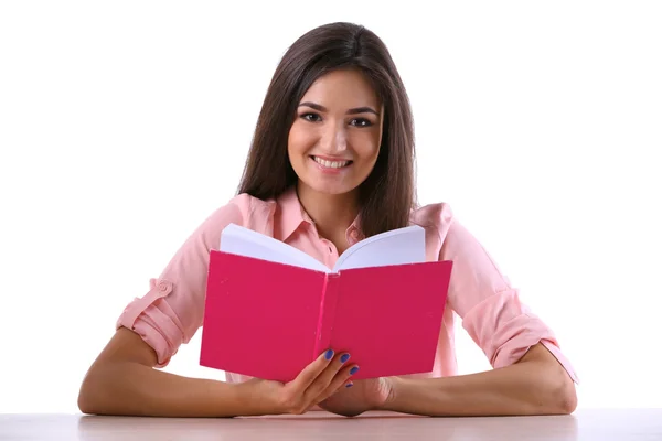 Jong meisje lezen boek — Stockfoto