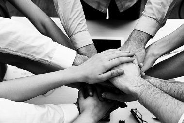 Birleşik eller iş takım  