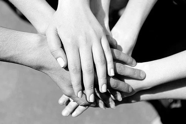 United hands outdoors. — Stock Photo, Image