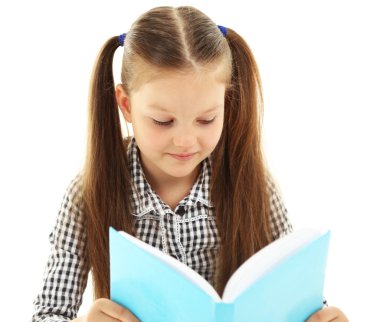 kitap ile güzel küçük bir kız