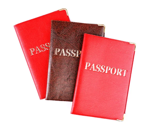 Passaportes isolados em branco — Fotografia de Stock
