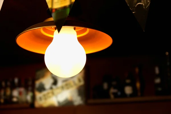 Retro lantern in bar — Stock Photo, Image