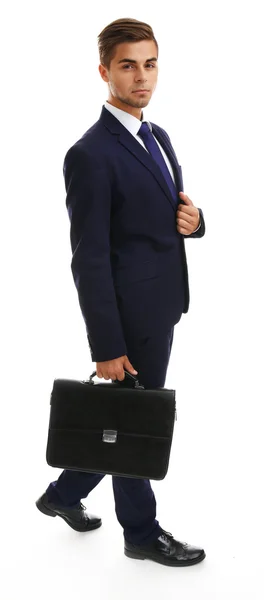 Elegant businessman with briefcase — Stock Photo, Image