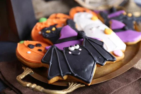 Biscotti di Halloween in camera decorata — Foto Stock