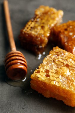 Peteğin gri arka plan üzerinde