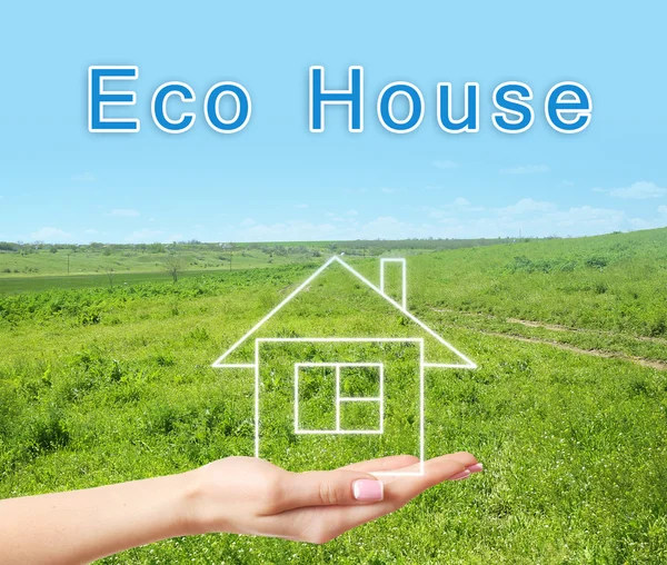 Ícone de casa Eco — Fotografia de Stock