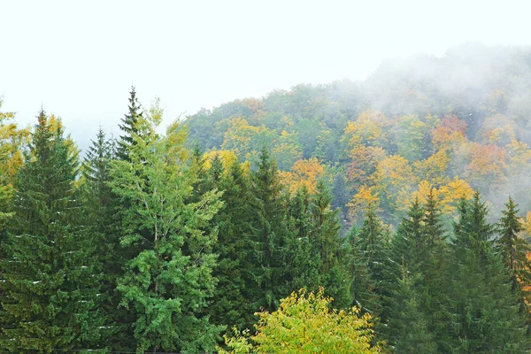 Paisagem de aldeia em montanhas — Fotografia de Stock