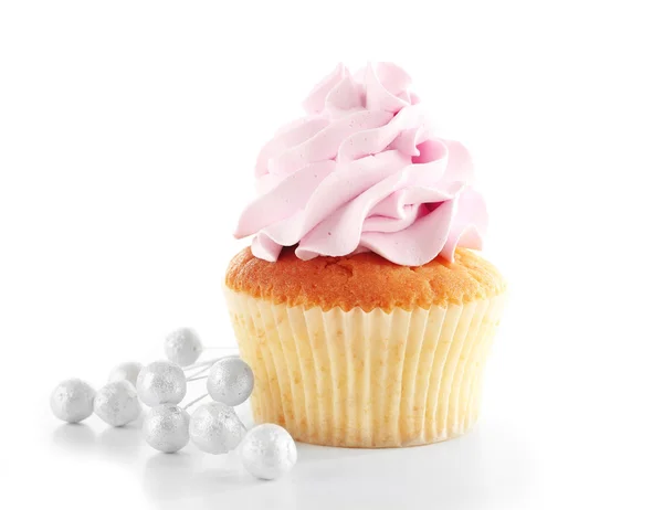 Tasty cupcake, isolated on white — Stock Photo, Image