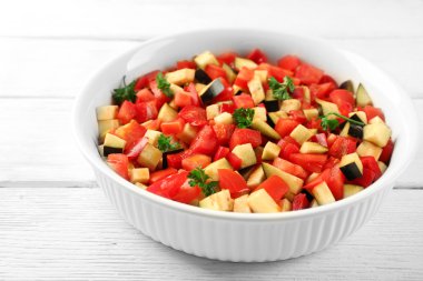 Ratatouille haşlanmış sebze tabağı