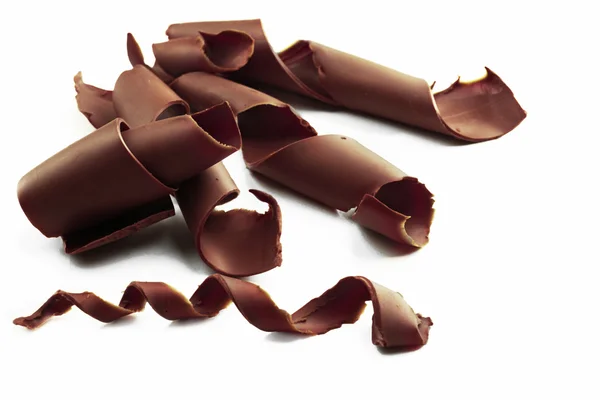Chocolade krullen op wit — Stok fotoğraf