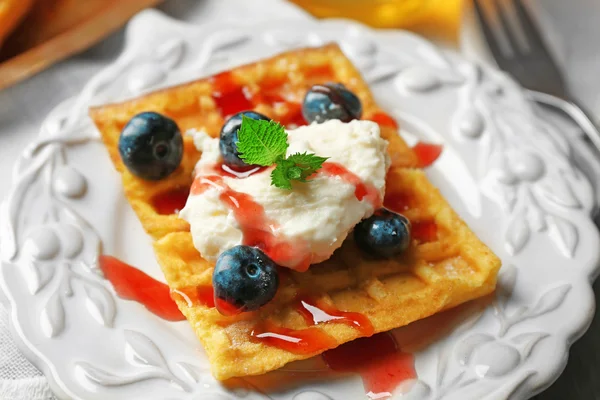 Sweet homemade waffles — Stock Photo, Image