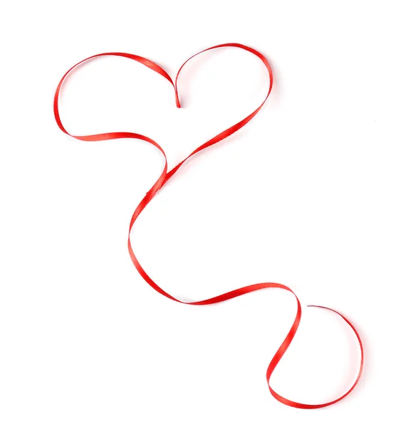 Red heart ribbon — Stock Photo, Image