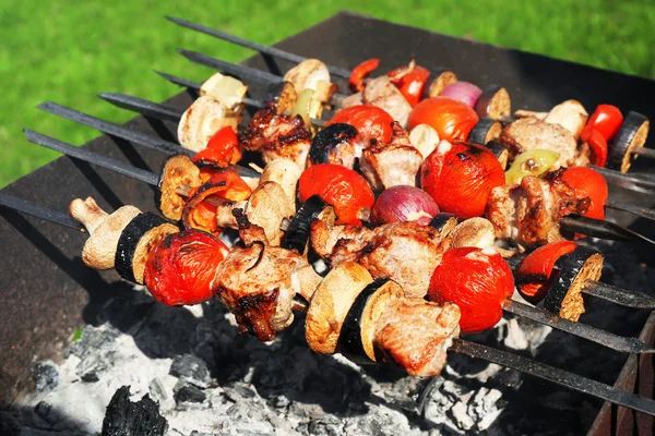 Barbecue in brazier closeup — Stock Photo, Image