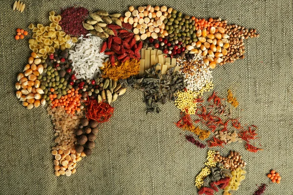 Different Spices map — Stock Photo, Image