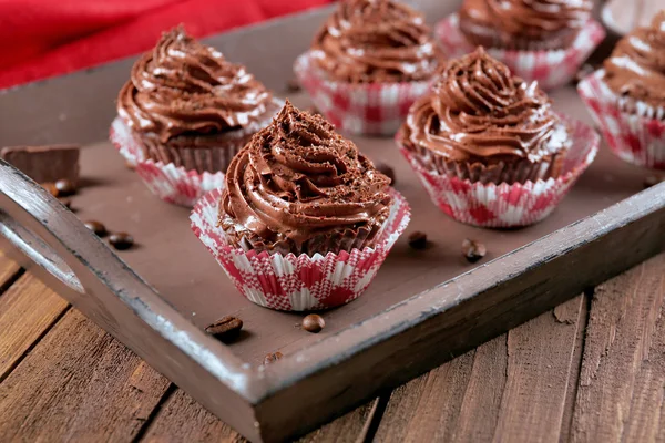 Ízletes csokoládé cupcakes — Stock Fotó