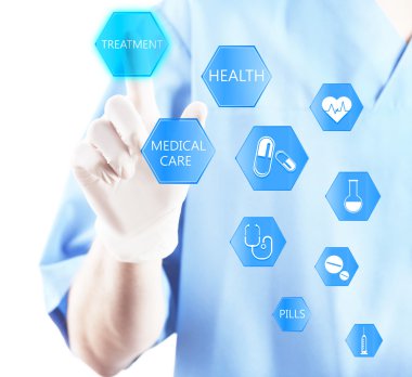Doktor el çalışma ile sanal perde