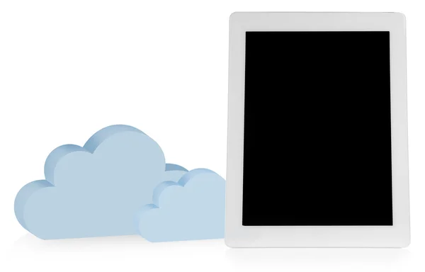 Tablette PC avec nuages — Photo