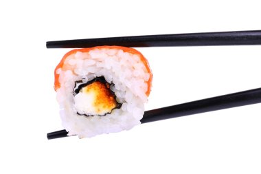 Bir rulo üzerinde beyaz izole parçası tutan çubukları