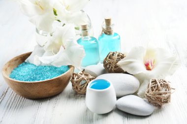 Spa ahşap masa portre ayarla