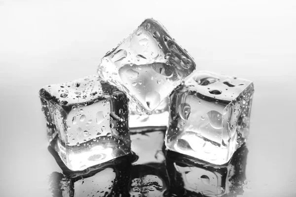 Shining ice cubes on liquid background — Stock Photo, Image