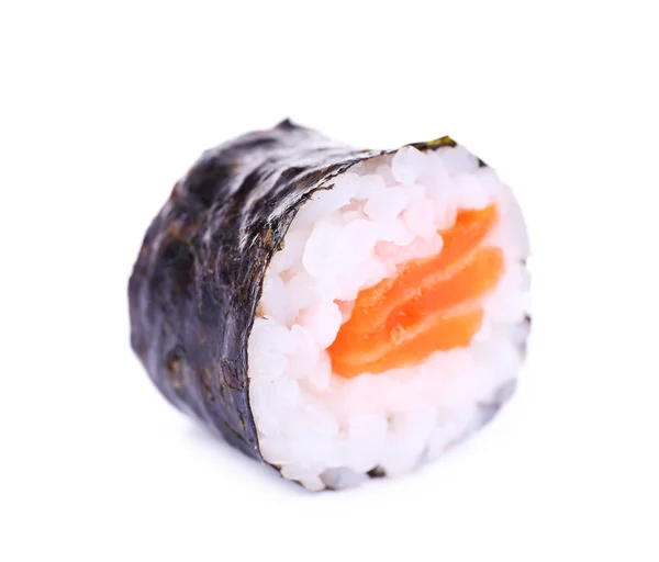 Ein Stück leckere Maki-Rollen isoliert in weiß — Stockfoto