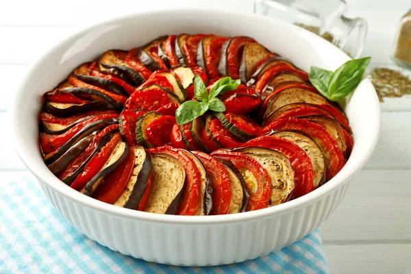 Ratatouille - traditional French Provencal vegetable dish cooked in oven — Stock Photo, Image