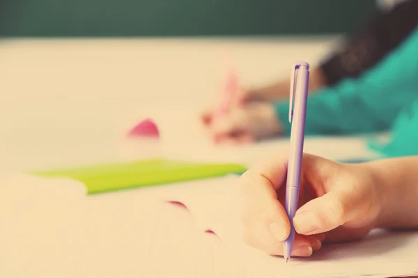 Hands of students at school — Stock Photo, Image