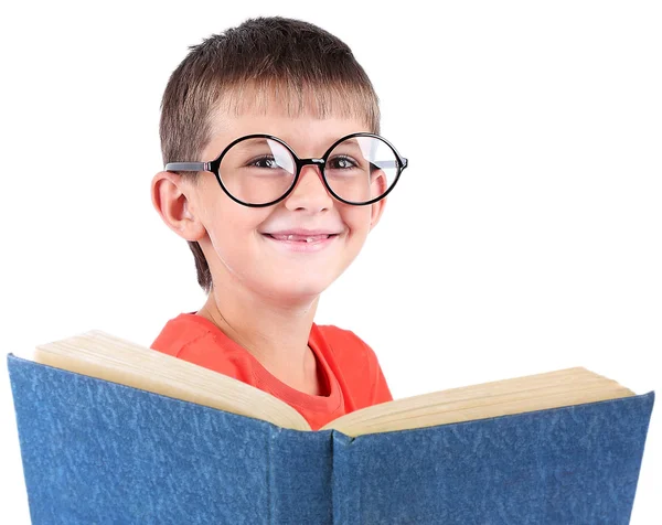 Kitap ile küçük okul çocuğu — Stok fotoğraf