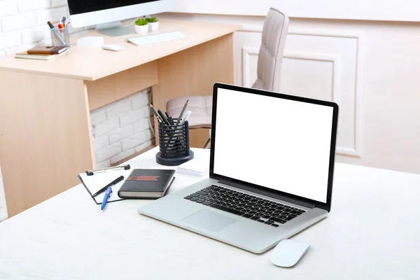Workplace with computer in office Stock Image