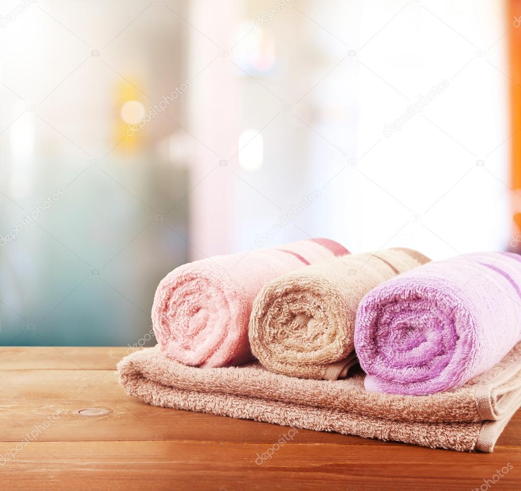 Rolled bath towels