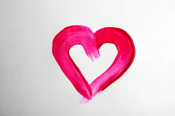 Růžové Malované srdce — Stock fotografie