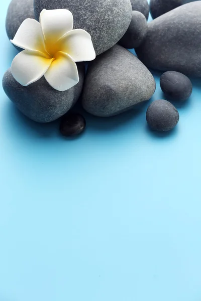 Piedras de spa con flor — Foto de Stock