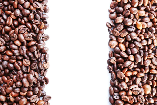 Coffee beans frame on white background — Stock Photo, Image