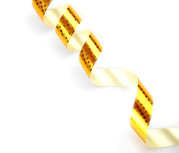 Golden serpentine ribbon — Stock Photo, Image