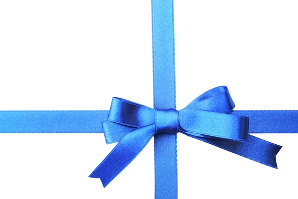 Dark blue ribbon bow — Stock Photo, Image