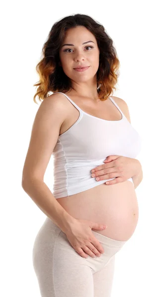 Junge glückliche schwangere Frau — Stockfoto