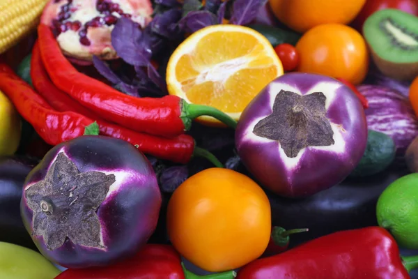 Fondo colorido de frutas y verduras —  Fotos de Stock