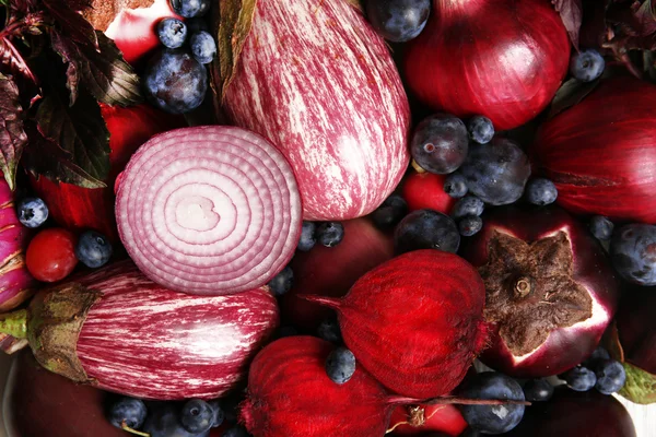 Close-up van groenten en fruit — Stockfoto