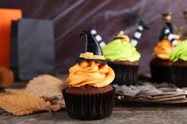 Cadılar Bayramı cupcakes hasır mat tablo