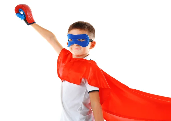 Jongen verkleed als superheld — Stockfoto