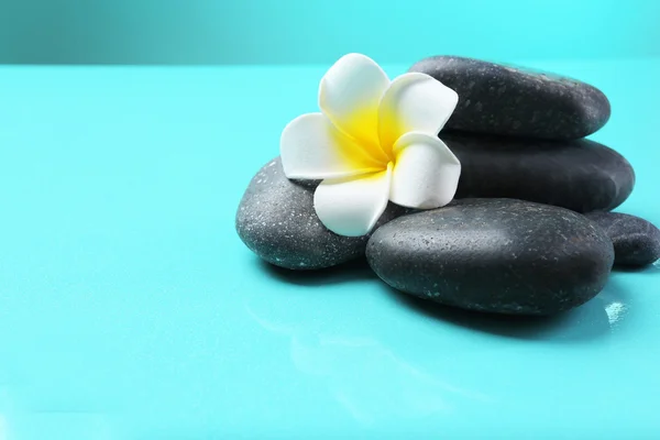 Piedras de spa y flor — Foto de Stock