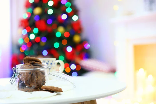 圣诞曲奇饼和杯茶 — 图库照片