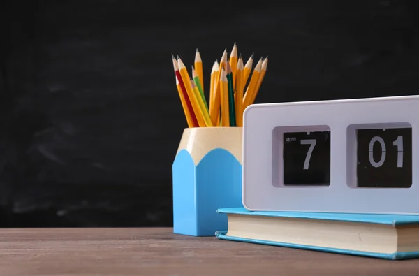 School equipment on desk — Stock Photo, Image