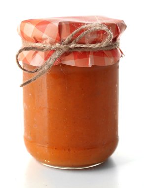 Beyaz izole squash havyar ile jar