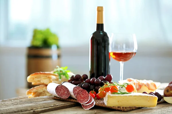 Still life with various types of Italian food and wine — Stock Photo, Image